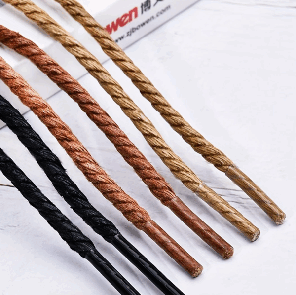 Yellowish Brown Waxed Dress Shoelaces - Image 3