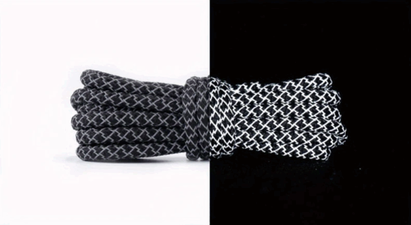 Black 3M Reflective Rope Laces